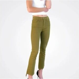 MOTHER Olive Green Ankle Crop Jeans